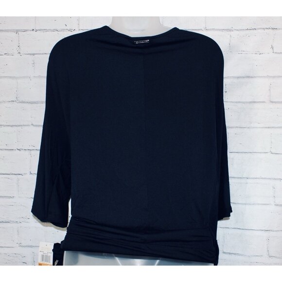 Michael Kors Women's Black Side-Tie Batwing Sleeve Swim Cover Up Size S - Picture 4 of 5